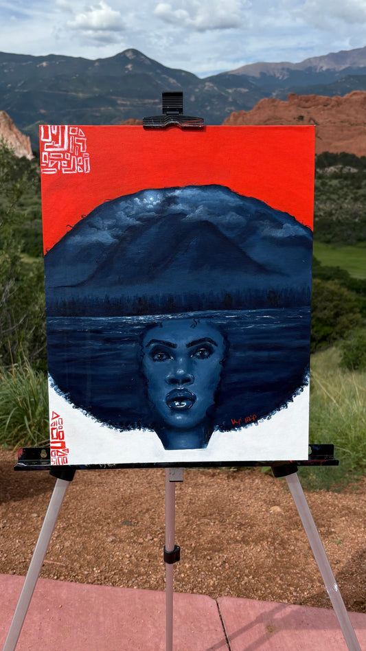 “Talking To the Moon”  Original Portrait
