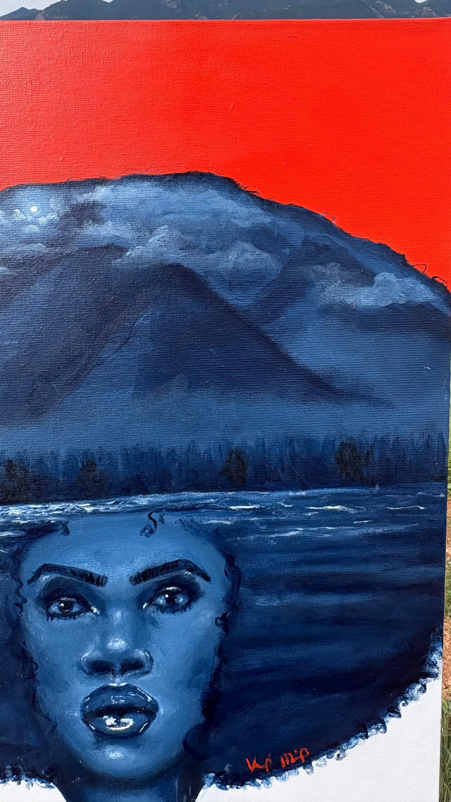 “Talking To the Moon”  Original Portrait
