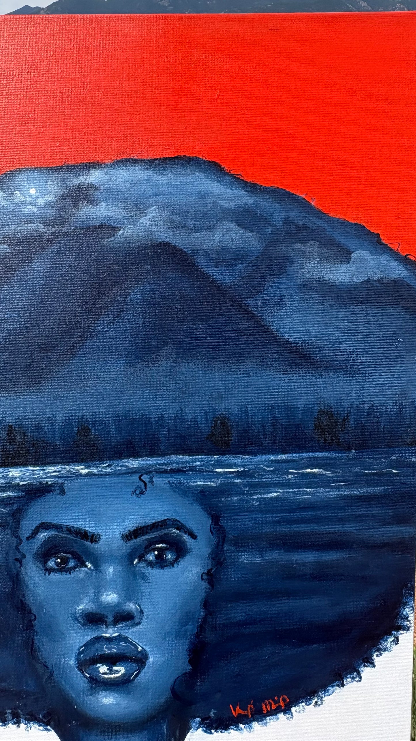 “Talking To the Moon”  Original Portrait