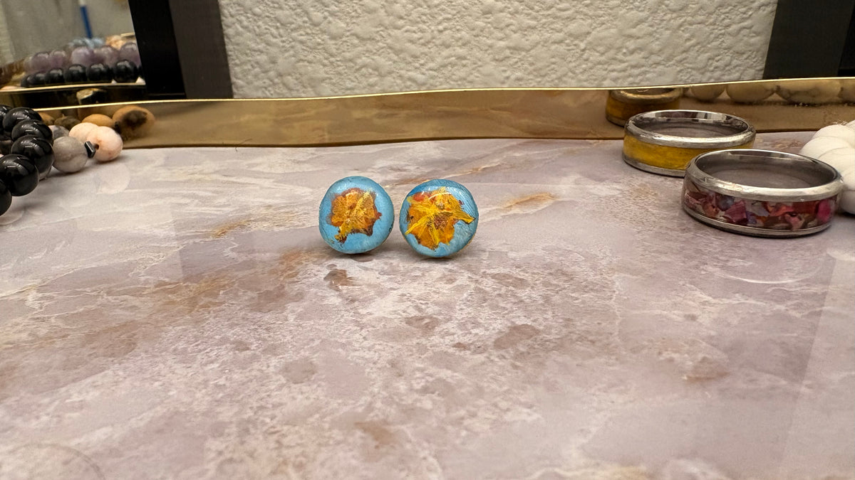 ‘I Leaf You’ Hand-painted Stud Earrings