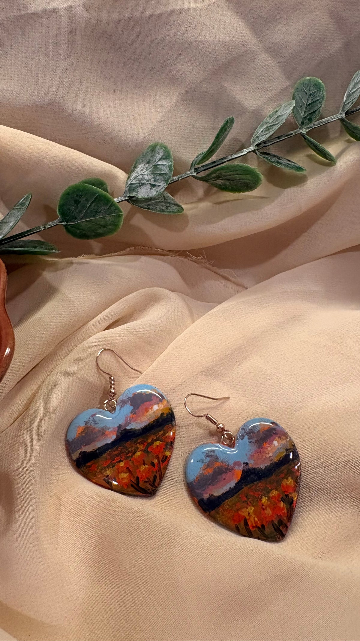 ‘Flower Fields’ Hand Painted Earrings