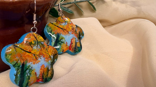 ‘Autumn Breeze’ Hand Painted Earrings