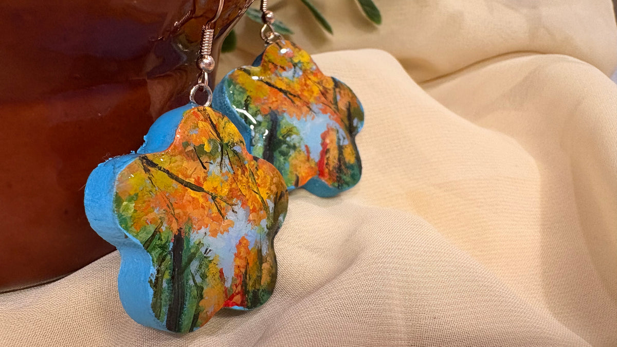 ‘Autumn Breeze’ Hand Painted Earrings